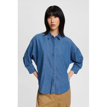 Camasa de denim cu maneci cazute