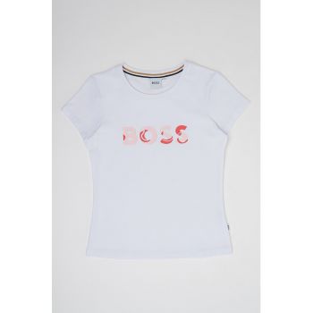 Tricou cu decolteu la baza gatului si logo