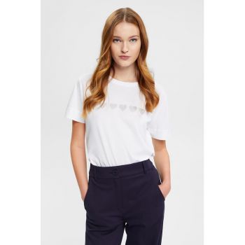 Tricou din bumbac si modal cu imprimeu