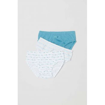 OVS slip din bumbac pentru copii 3-pack culoarea verde