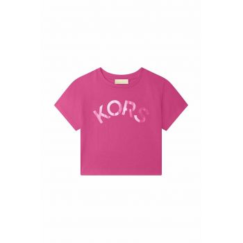 Michael Kors tricou de bumbac pentru copii culoarea violet