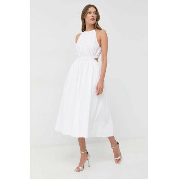 MICHAEL Michael Kors rochie culoarea alb, midi, evazati
