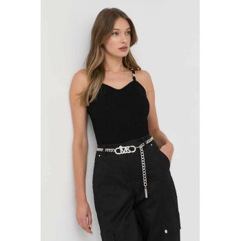 MICHAEL Michael Kors top femei, culoarea negru