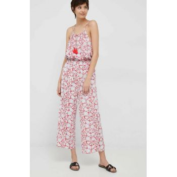 Pepe Jeans salopeta culoarea rosu, cu decolteu rotund