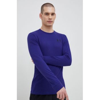 Under Armour longsleeve barbati, culoarea violet, cu imprimeu 1329585-036 ieftin