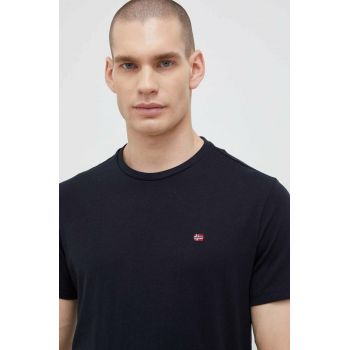 Napapijri tricou din bumbac culoarea negru, cu imprimeu