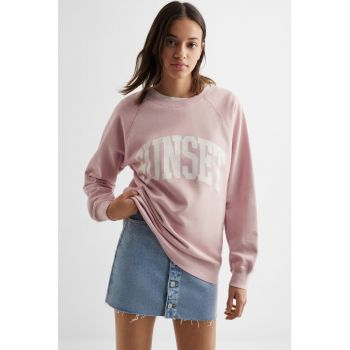 Bluza sport cu imprimeu text Sunset