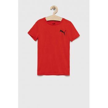 Puma tricou copii ACTIVE Small Logo Tee B culoarea rosu, cu imprimeu