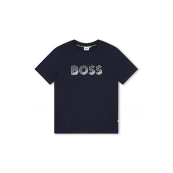 Tricou cu decolteu rotund si logo