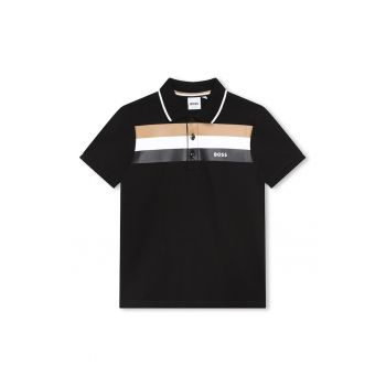 Tricou polo din amestec de bumbac cu imprimeu logo