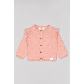 zippy cardigan din bumbac pentru bebeluși culoarea roz, light