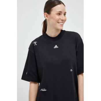 adidas tricou din bumbac culoarea negru