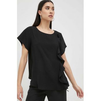 Armani Exchange bluza femei, culoarea negru, neted
