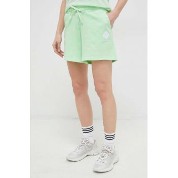 Columbia pantaloni scurți Trek femei, culoarea verde, cu imprimeu, high waist 2032941