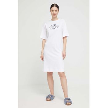 Emporio Armani Underwear cămașă de noapte din bumbac culoarea alb, bumbac de firma originala