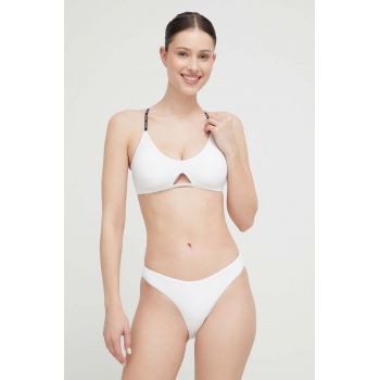 Fila costum de baie din două piese culoarea alb, cupa usor rigidizata