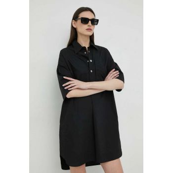 G-Star Raw rochie din bumbac culoarea negru, mini, oversize