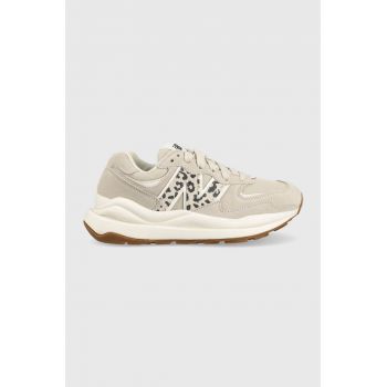 New Balance sneakers din piele intoarsă W5740APB culoarea bej