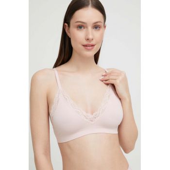 United Colors of Benetton sutien culoarea roz, neted