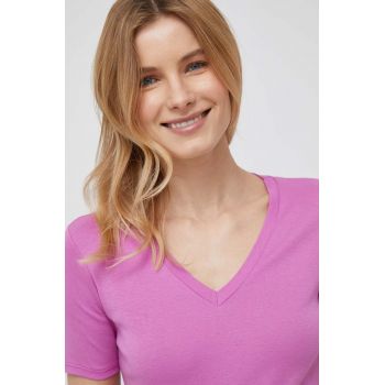 United Colors of Benetton tricou din bumbac culoarea violet
