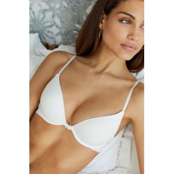 women'secret sutien FEMININE MICRO culoarea alb, dantela, neted, 3545728