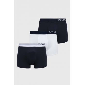 Emporio Armani Underwear boxeri 3-pack barbati, culoarea albastru marin