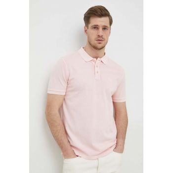 Joop! polo de bumbac culoarea roz, neted de firma original