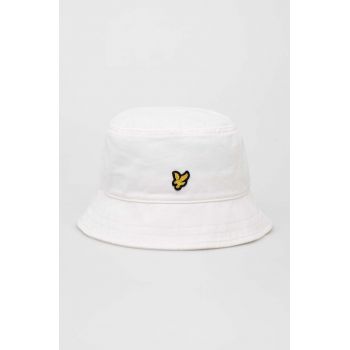 Lyle & Scott palarie din bumbac culoarea alb, bumbac Lyle & Scott palarie din bumbac culoarea alb, bumbac