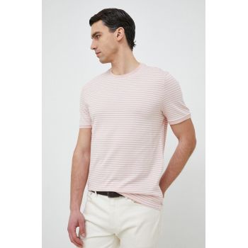 Michael Kors tricou din amestec de mătase culoarea roz, modelator