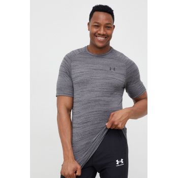 Under Armour tricou de antrenament Tiger Tech 2.0 culoarea gri, melanj