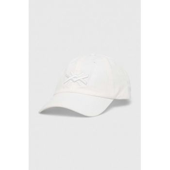 United Colors of Benetton șapcă de baseball din bumbac culoarea alb, neted ieftina