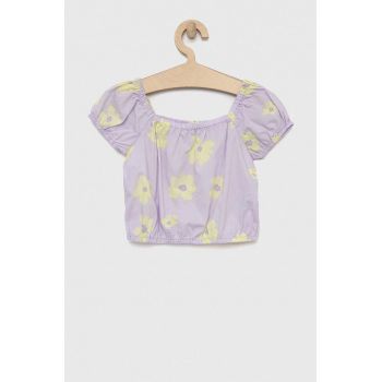 GAP bluza de in pentru copii culoarea violet, neted