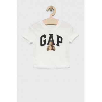 GAP tricou de bumbac pentru copii culoarea alb
