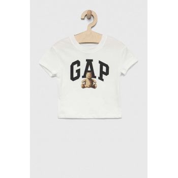 GAP tricou de bumbac pentru copii culoarea alb