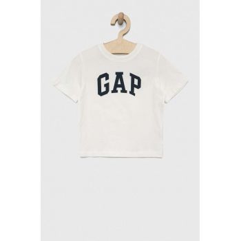 GAP tricou de bumbac pentru copii culoarea alb, cu imprimeu