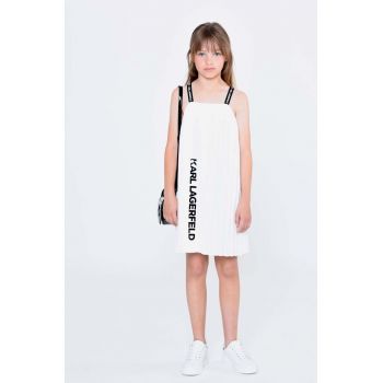 Karl Lagerfeld rochie fete culoarea alb, mini, oversize ieftina