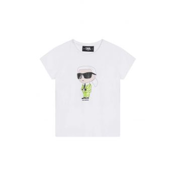 Karl Lagerfeld tricou copii culoarea alb