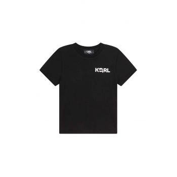 Karl Lagerfeld tricou de bumbac pentru copii culoarea negru, cu imprimeu