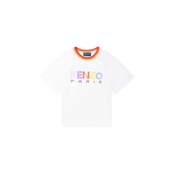 Kenzo Kids tricou de bumbac pentru copii culoarea alb