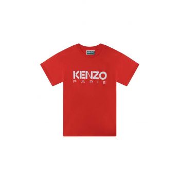 Kenzo Kids tricou de bumbac pentru copii culoarea rosu, cu imprimeu ieftin