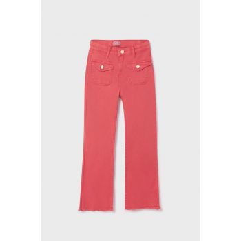 Mayoral pantaloni copii culoarea roz, neted de firma originali