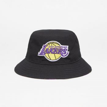 New Era Los Angeles Lakers Print Infill Bucket Hat Black de firma originala
