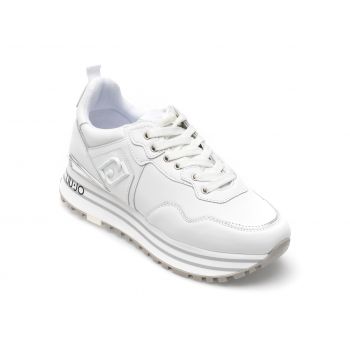 Pantofi sport LIU JO albi, MAXWO01, din piele naturala si piele ecologica