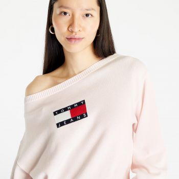 Tommy Jeans Lw Center Flag S Pullover Faint Pink