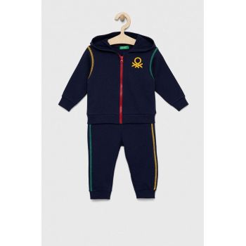United Colors of Benetton trening de bumbac pentru copii culoarea albastru marin