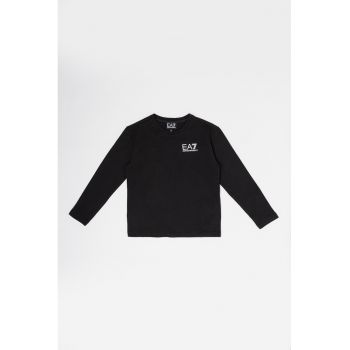 Bluza de bumbac cu logo pe piept