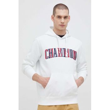 Champion bluza barbati, culoarea alb, cu glugă, modelator de firma original