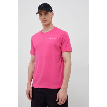 Champion tricou din bumbac culoarea roz, neted ieftin