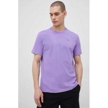 Champion tricou din bumbac culoarea violet, neted de firma original