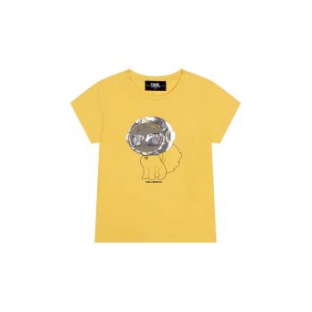 Karl Lagerfeld tricou copii culoarea galben